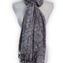 H&M Grey Floral Fringe Scarf Photo 0