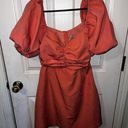 BCBGeneration  Coral Cut Out Puffy Sleeve Mini Dress Size 10 Party Cocktail Summe Photo 0