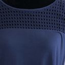 Maison Jules New  Eyelet Flutter Sleeves Top Navy Photo 2