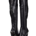 Guess  Taylin Women's Black Faux Leather Lugged Sole Thigh-High Boots Size 6.5 Photo 0