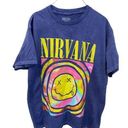 Nirvana T-Shirt LARGE Women Crewneck Short Sleeve Graphic Band Tee Cotton Casual Photo 0