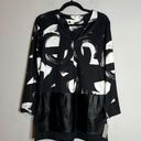 Natori NWT  mixed media faux leather patterned top Photo 0