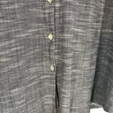 Orvis  Gray Long Sleeve Button Down Ruffle Detail Cotton Shirt Women Sz 18 Photo 3