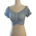 Windsor  Women Size Small Crop Top Shirt Plaid Blue White 19-817 Photo 0