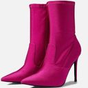 Guess NEW   Frita Ankle Boot Satin Fabric Fuchsia / Pink Photo 0