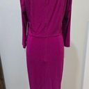 Eliza J  Ruched Long Sleeve Sheath Dress NWT size 14 Magenta/Pink Photo 2