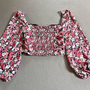 ASTR The Label Floral Milkmaid Balloon Sleeve Floral Long Sleeve Top S NWOT Photo 8