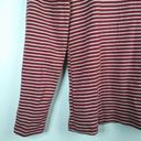 L.L.Bean  Deep Red White Cowl Neck Stripe Blouse M Photo 5