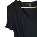 1. State  Black Short Sleeve V-Neck Peplum Top Ruffle Detail Women’s, size Small Photo 1