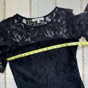 Alexis  Black Lace Goth Witchy Crewneck Long Sleeves Mini Dress Women’s Small Photo 7