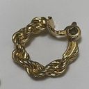 Monet Gold Tone Rope Texture Hoop Signed  Clip On Clip-on Earrings Photo 4