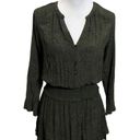 Rails  Jasmine Olive Speckled Split V Neck Long Sleeve Mini Dress Small Womens S Photo 0