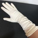 White Ruched Cotton Gloves Formal Prom Costume Small Retro Vintage Wedding Dance Photo 4