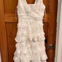 Lulus White 3D Floral Tiered Dress Photo 2