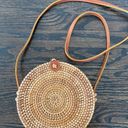 Round Rattan Purse Brown Photo 0