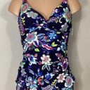 Anne cole NEW.  twist front underwire floral print tankini set. 36DD-cup/L-bottom Photo 0