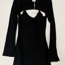 Oh Polly RENE Long Sleeve Asymmetric Hem Mini Dress in Black - Size US 8 Photo 3