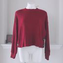 June and Hudson  Cropped Sweater Mock Neck Knit Burgundy Long Sleeves Size XL NWT Photo 12