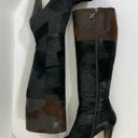 Donald Pliner  Diallo tall boots black, brown hi heel leather suede size 8 Photo 2