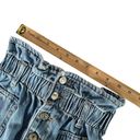 ZARA  High Rise Denim‎ Shorts Paper Bag Button Fly Blue Cut Off Women's Size 0 Photo 10