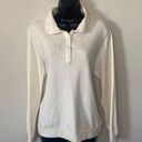 Blair Cream Cottagecore Grandmacore Floral Henley Sweater Size Large Vintage LSF Vibe Photo 0