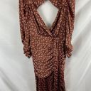 Lush Clothing NWOT LUSH Surplice Neck Gathered Front Open Back Midi Dress In Merigold Size L Photo 2