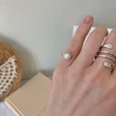 American Vintage Vintage “Nicolette” Pearl Pinkie Ring White Silver Clear Minimal Neutral Simple Photo 1