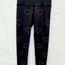 Beach Riot  black red heart set leggings and sports bra small Photo 1