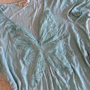 Seafoam Turquoise Beaded Butterfly Mini Dress Green Photo 1