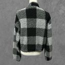 Zaful  | Plaid Sherpa Fuzzy Quarter Zip Pullover Sweater Grey, Black, White US 10 Photo 2