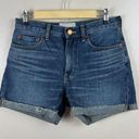 Everlane  Denim Short Size 27 Organic Cotton Cut Off Rolled Hem Mid Rise Blue Photo 0