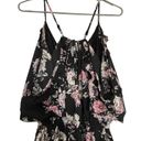 Miley + Molly  Black Floral Short Jumpsuit Size Med EUC #6953 Photo 4