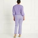 Hill House  Mid Rise Claire Pant Purple Stretch Cotton Photo 2