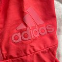 Adidas  orange coral hooded lined full zip nylon logo pockets windbreaker, size M Photo 1