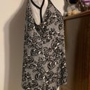 Fashion Bug Black And White Sequin Floral Top Photo 3