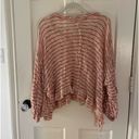 We The Free Free People Red Cream Striped Sweater Photo 1