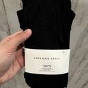 American Eagle NWT  Black Ribbed Footed Tights Photo 0