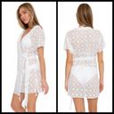 Trina Turk 💕💕 Pacheco Wrap Crochet Dress ~ Swimsuit Cover-Up White NWOT Photo 9