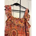 Knox Rose  Women's Flutter Short Sleeve A-Line Dress Orange Haze Floral NEW XL Photo 9