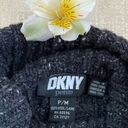 DKNY 🧥 Heathered Black/Gray Cropped Turtleneck 100% wool - EUC! Petite M Photo 6