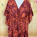 TRUE DESTINATIONS Floral Cover Up Kaftan Robe Maxi Size S Orange Photo 4