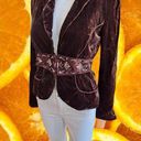 Laundry by Shelli Segal  Velvet Velour Brown Blazer with Floral Waist Size 4 Photo 0