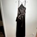 Nicole Miller  Midi Evening Dress Spaghetti Strap Tie Waisted Lined Brown 4 Photo 6