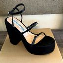 Steve Madden New  Erica Platform Shoes High Heels Sandals Black Patent Straps 9 Photo 1