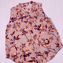 Joie  Shirt Womans XS Pink Floral Silk Tank Top Button Down Sleeveless Photo 0