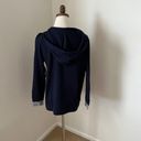 Nic & Zoe  Hoodie Women Medium Blue Lace Up Sweatshirt Cotton Blend Pullover EUC‎ Photo 1