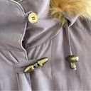 Bernardo Vintage  purple toggle long parka w/ removable lining & fur hood size M Photo 5