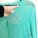 Talbots  Women’s Mint Green Waffle Knit Pima Cotton Cardigan Size Medium Photo 6