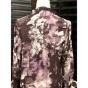 Cooper and Ella  Women's Ruffle Neck Long Sleeve Purple Abstract Blouse S NWT Photo 4