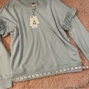 cupio  Women’s Blue Ruffle Sleeve Pullover Sweater(S) NWT (B004) Photo 4